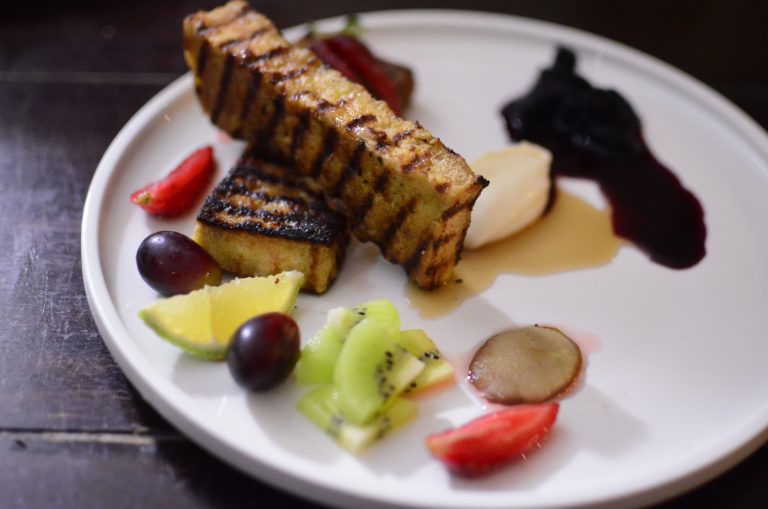 Breakfast, Lunch, Dinner or Dessert: Grilled French Toast with Fruit & Cream