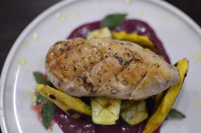 Grilled Zucchini with Chicken & Plantains
