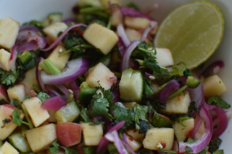 Apple, Cucumber, Green Pepper Salad, with Cilantro